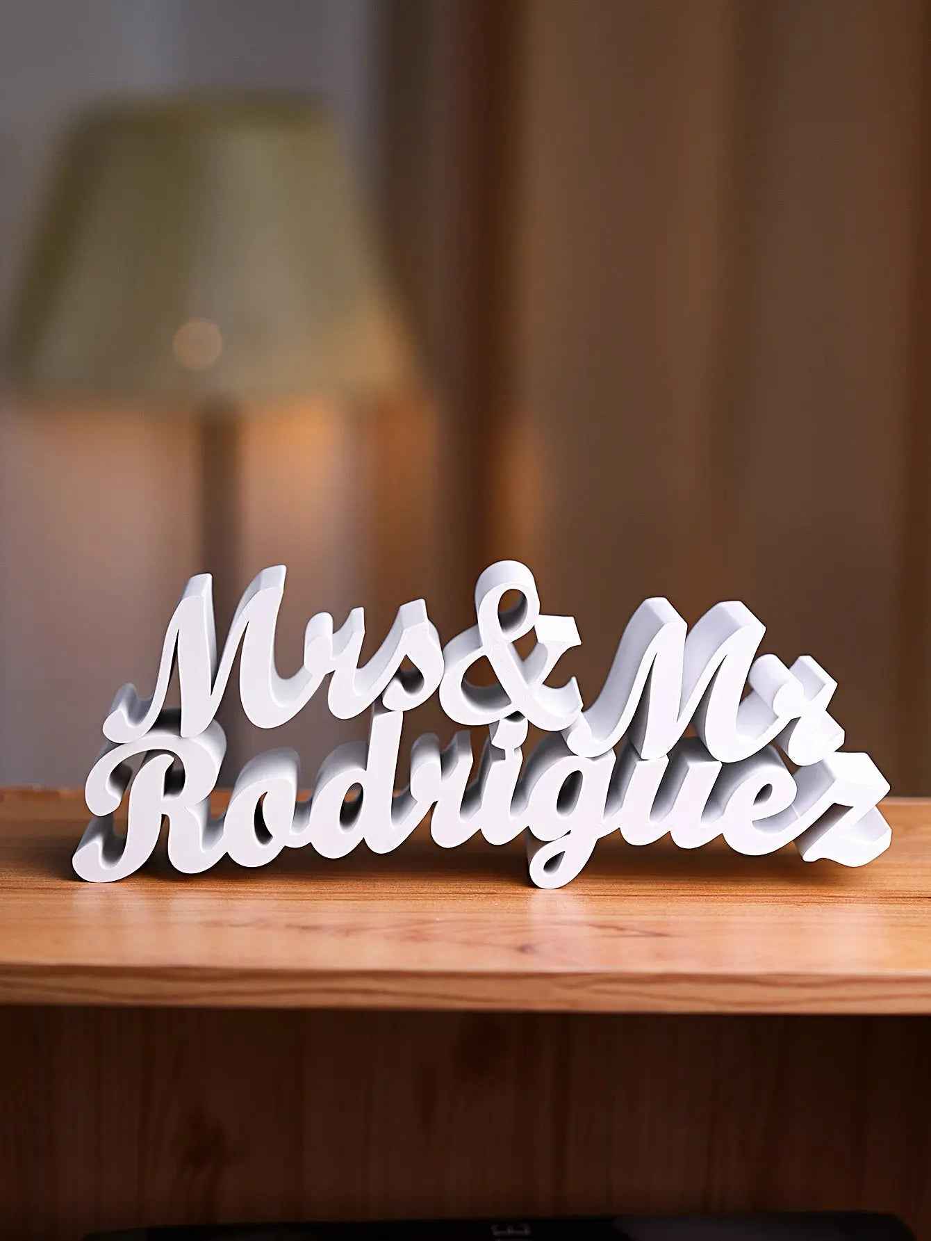 3D Printed Personalised Last Name Sign - Custom Wedding Tabletop Decor