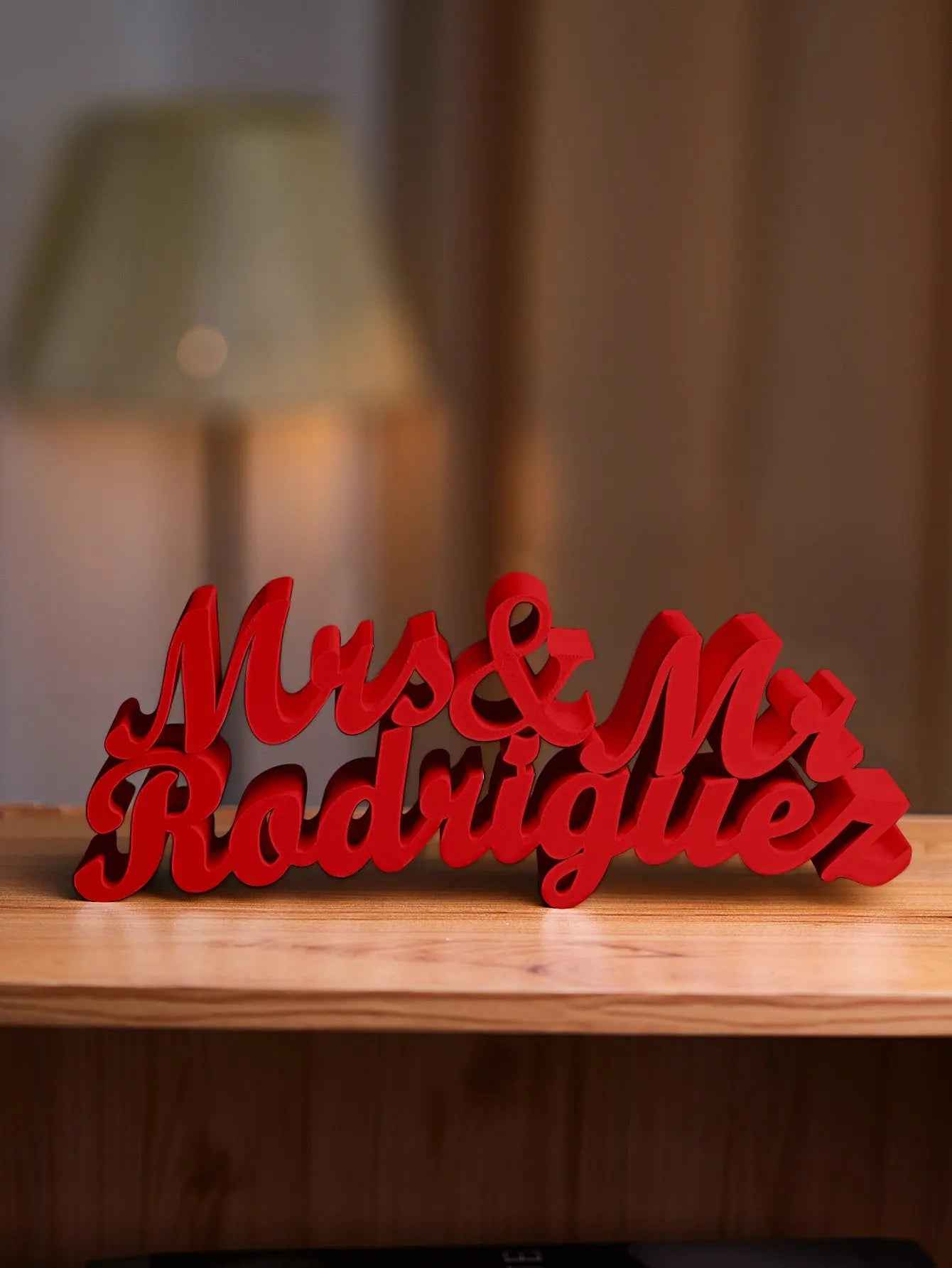 3D Printed Personalised Last Name Sign - Custom Wedding Tabletop Decor