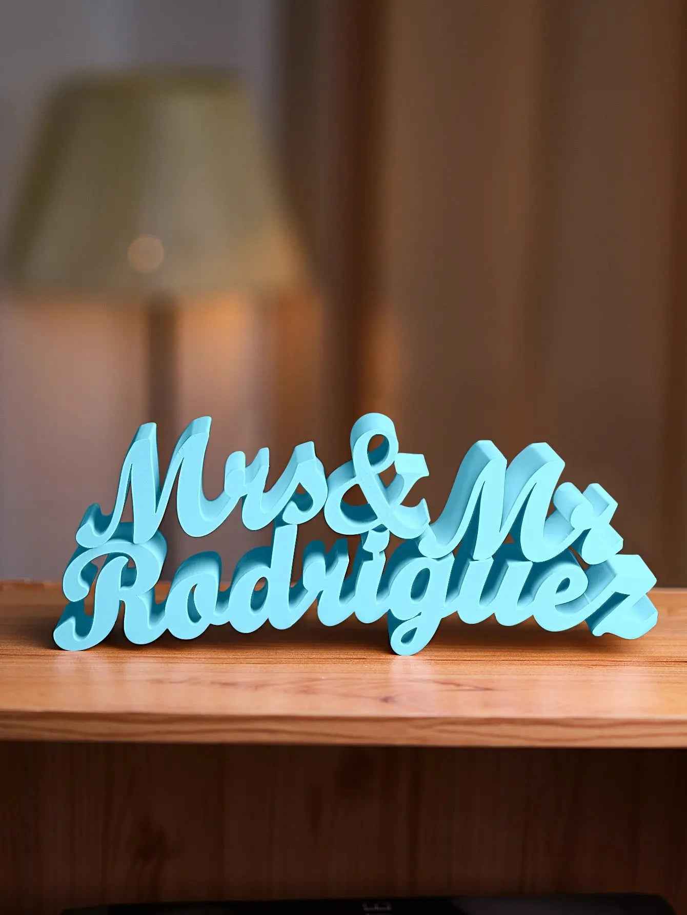 3D Printed Personalised Last Name Sign - Custom Wedding Tabletop Decor