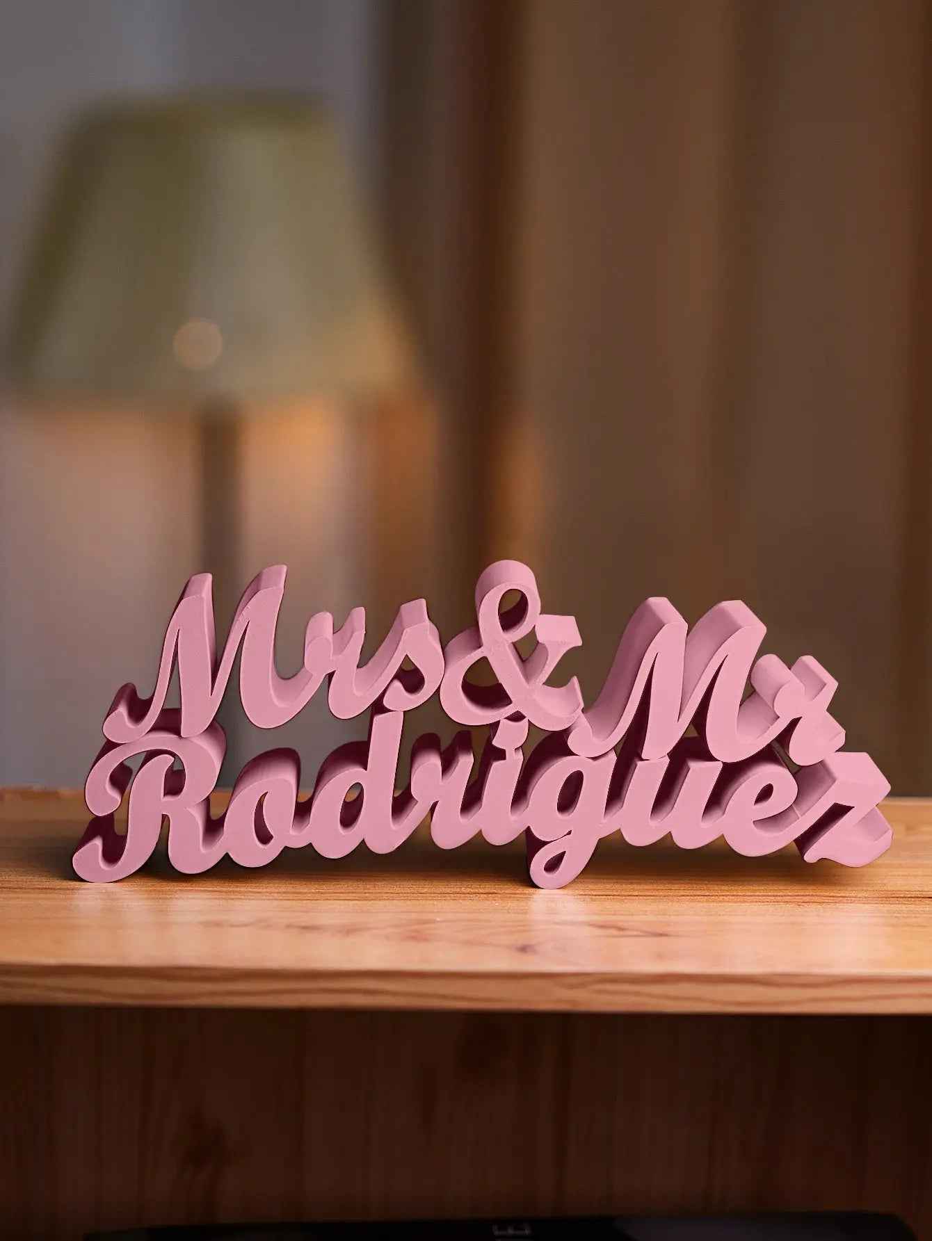 3D Printed Personalised Last Name Sign - Custom Wedding Tabletop Decor