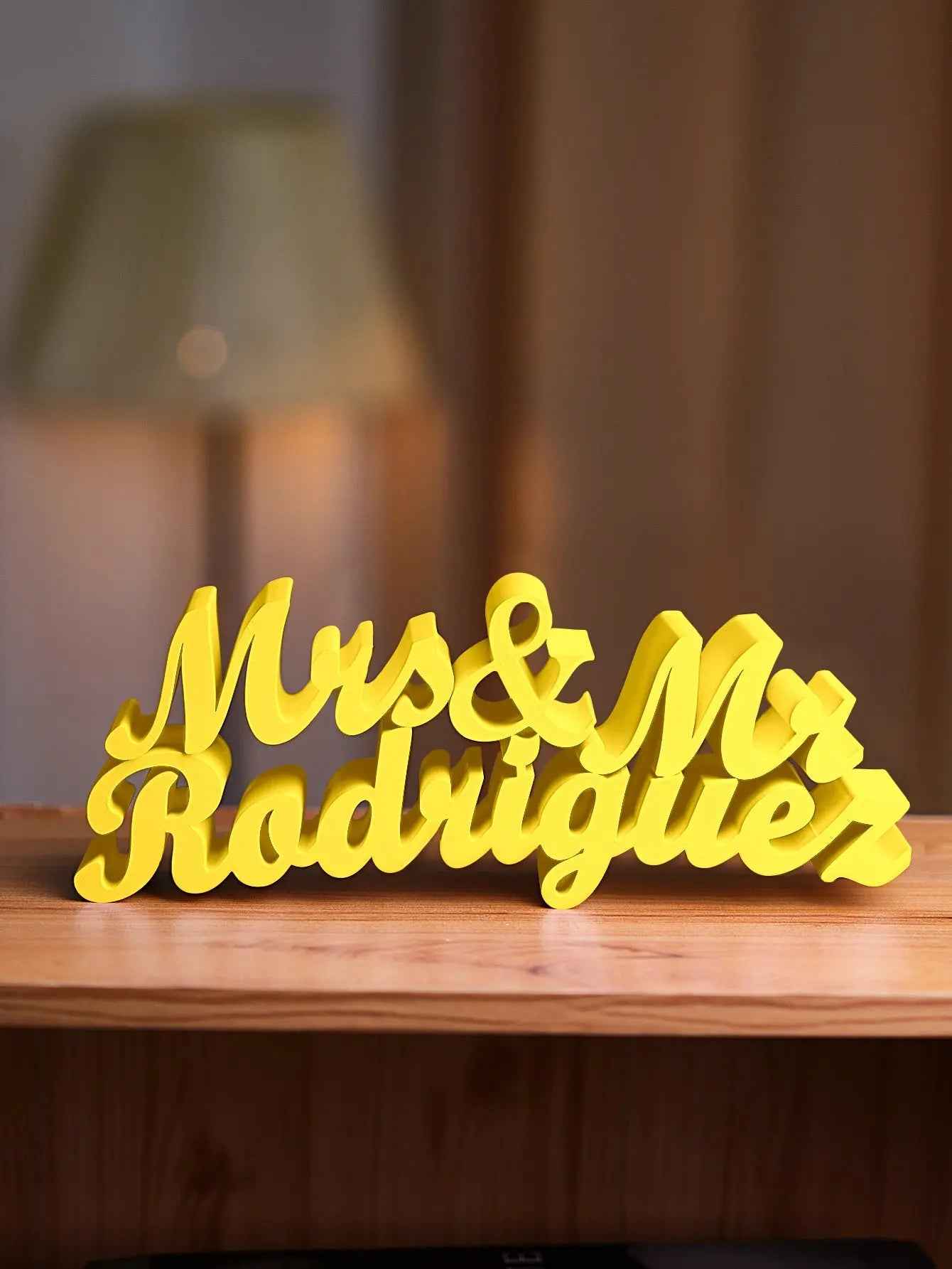 3D Printed Personalised Last Name Sign - Custom Wedding Tabletop Decor
