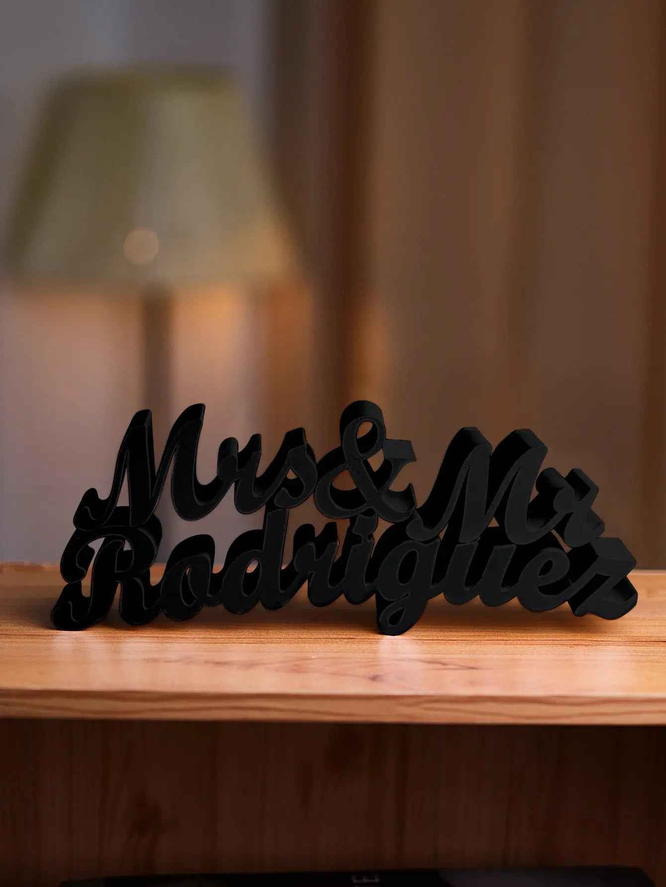 3D Printed Personalised Last Name Sign - Custom Wedding Tabletop Decor