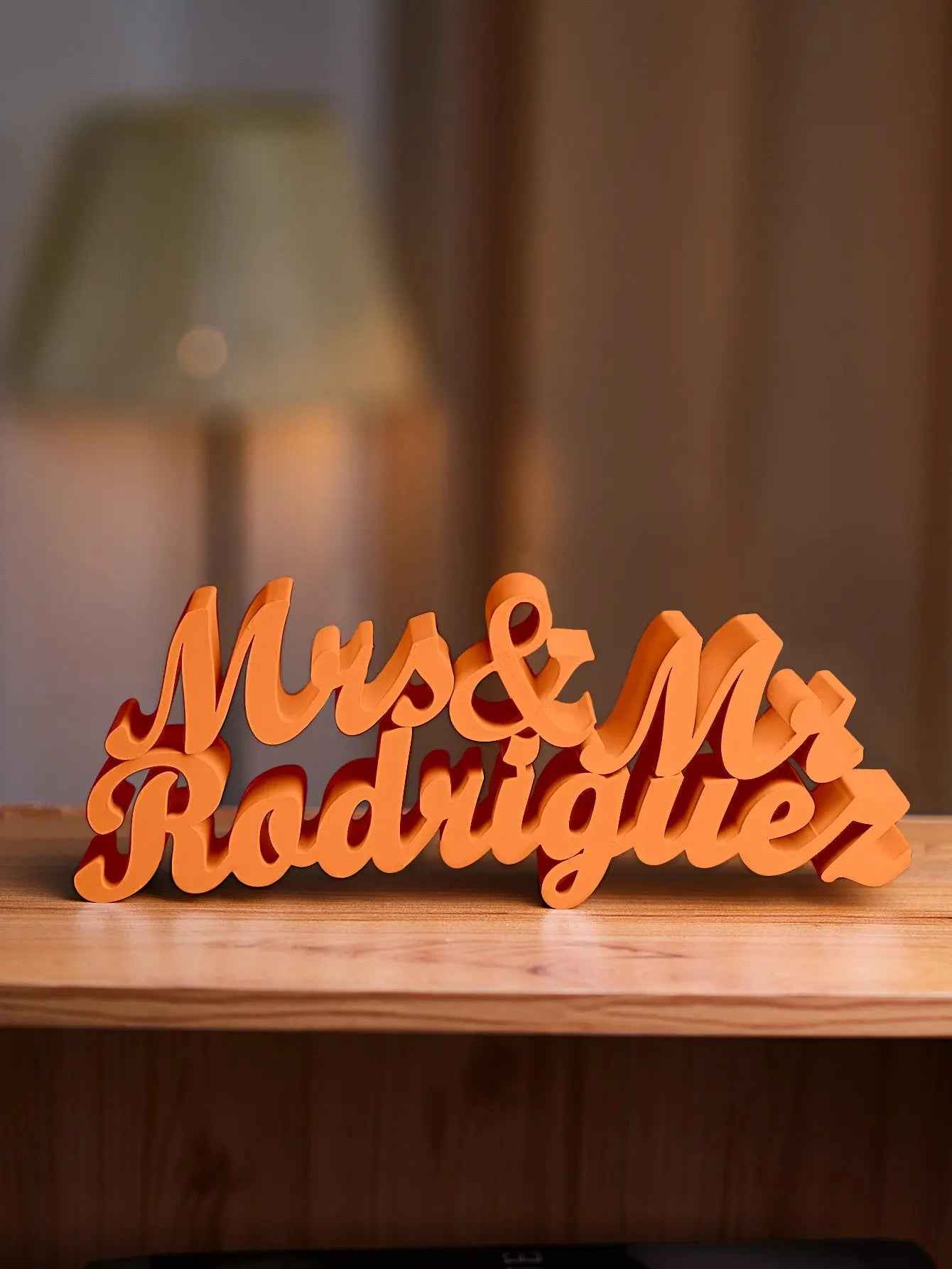3D Printed Personalised Last Name Sign - Custom Wedding Tabletop Decor