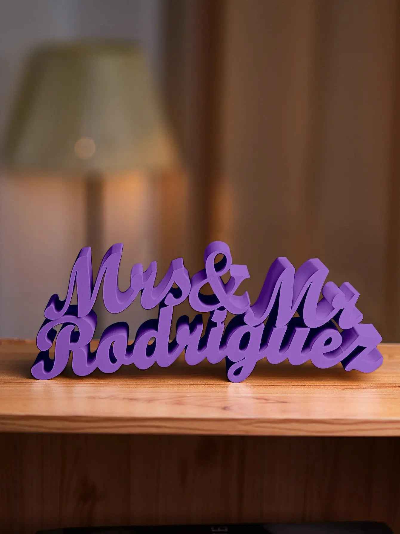 3D Printed Personalised Last Name Sign - Custom Wedding Tabletop Decor