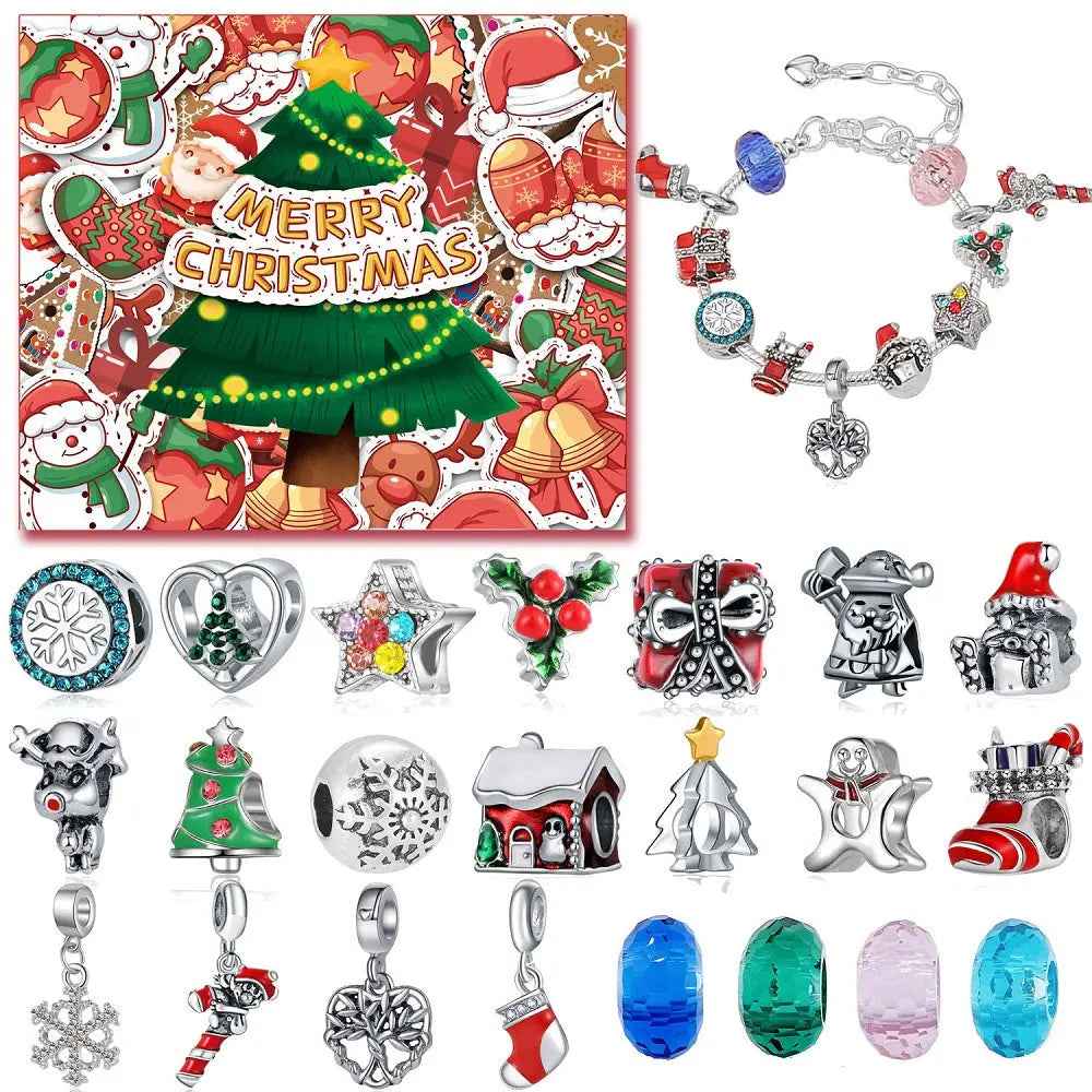 Charm Bracelet Advent Calendar (Christmas Countdown Surprise Blind Box 24pc)