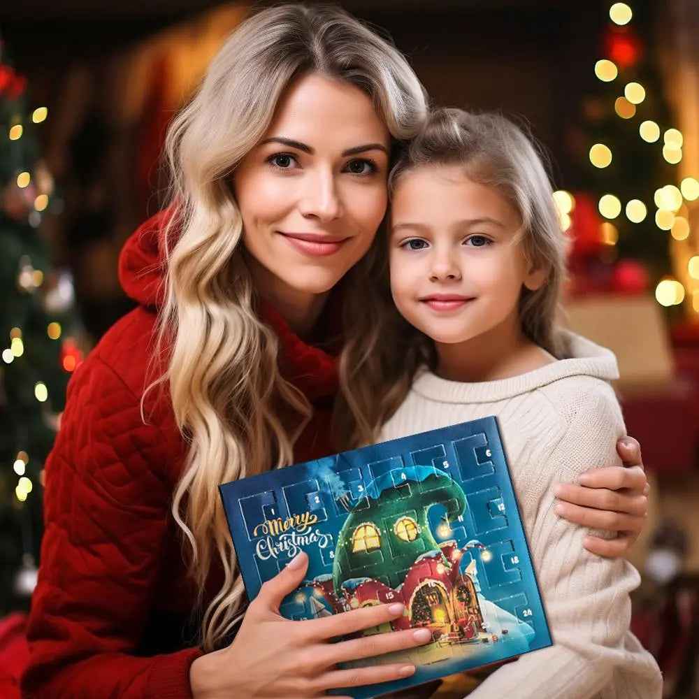 Christmas Charm Surprise Blind Box Charm Bracelet/Necklace 24 Calendar Countdown Gift Box Bracelet DIY Charms