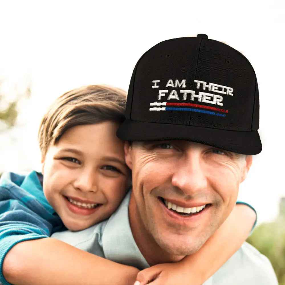 Custom Lightsaber Baseball Cap - Personalised 'I Am Their Father' Gift for Dad - Fathers Day Gift