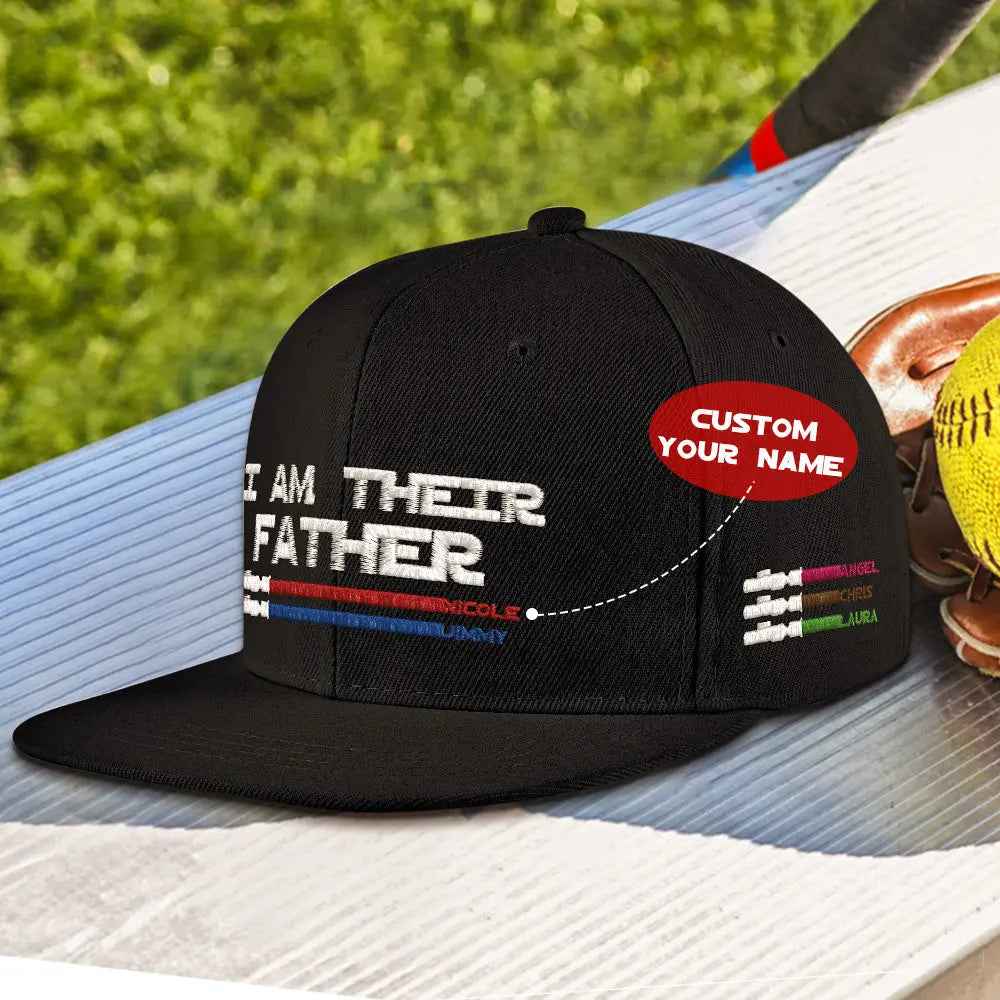 Custom Lightsaber Baseball Cap - Personalised 'I Am Their Father' Gift for Dad - Fathers Day Gift