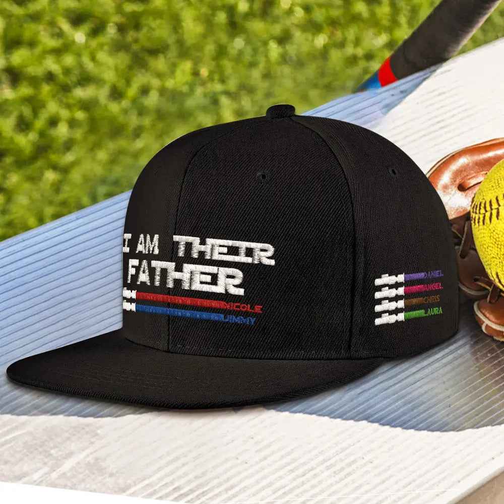 Custom Lightsaber Baseball Cap - Personalised 'I Am Their Father' Gift for Dad - Fathers Day Gift