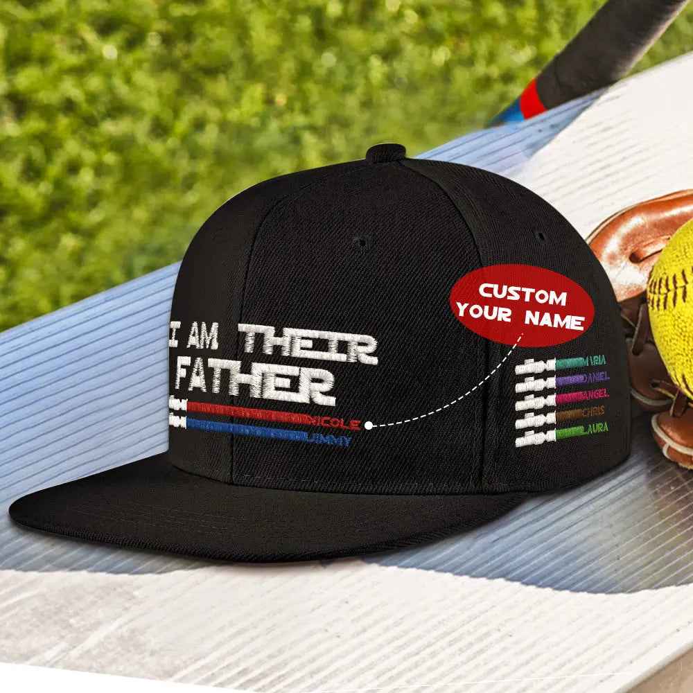 Custom Lightsaber Baseball Cap - Personalised 'I Am Their Father' Gift for Dad - Fathers Day Gift