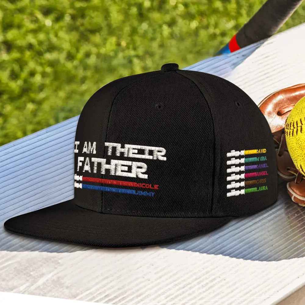 Custom Lightsaber Baseball Cap - Personalised 'I Am Their Father' Gift for Dad - Fathers Day Gift