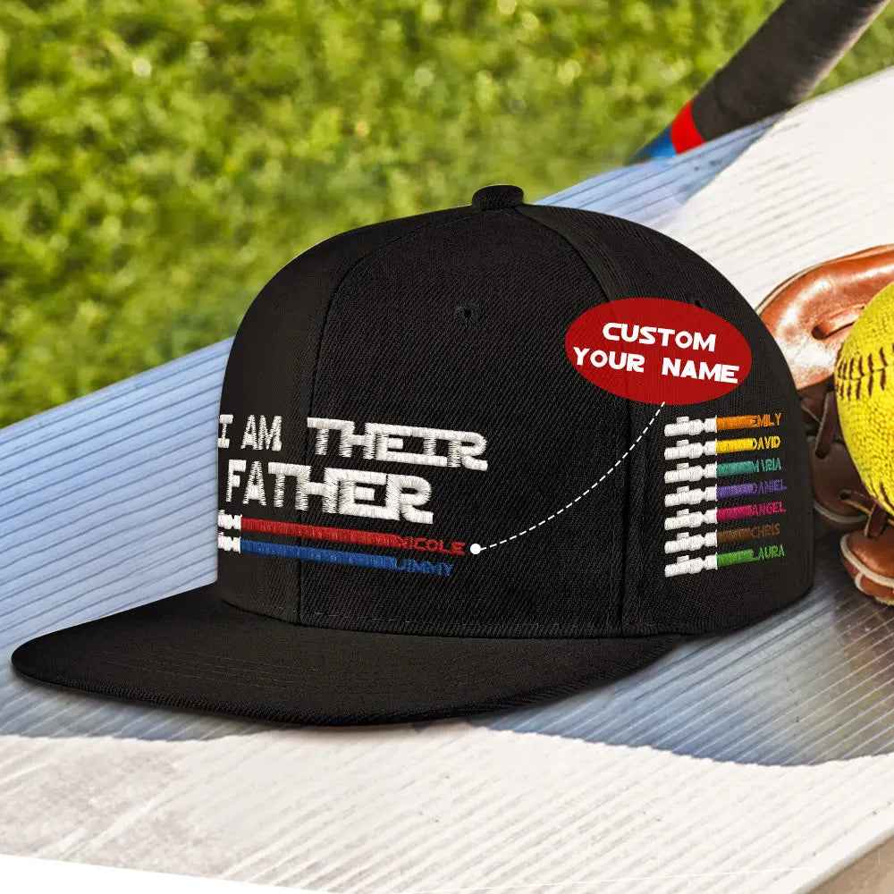 Custom Lightsaber Baseball Cap - Personalised 'I Am Their Father' Gift for Dad - Fathers Day Gift