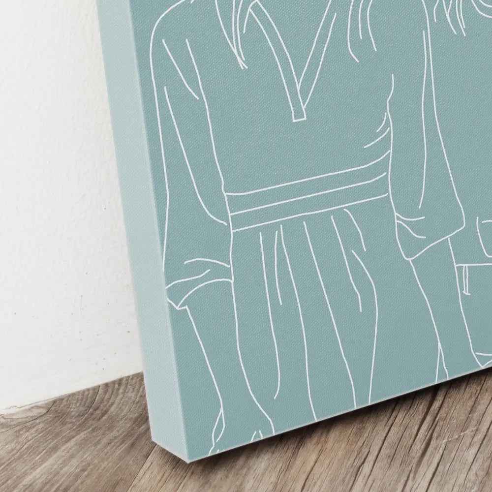 Custom Line Art Photo Portrait Canvas Gifts for Him/Her/Couples/Family, Customised Wall Art, Personalised Gift