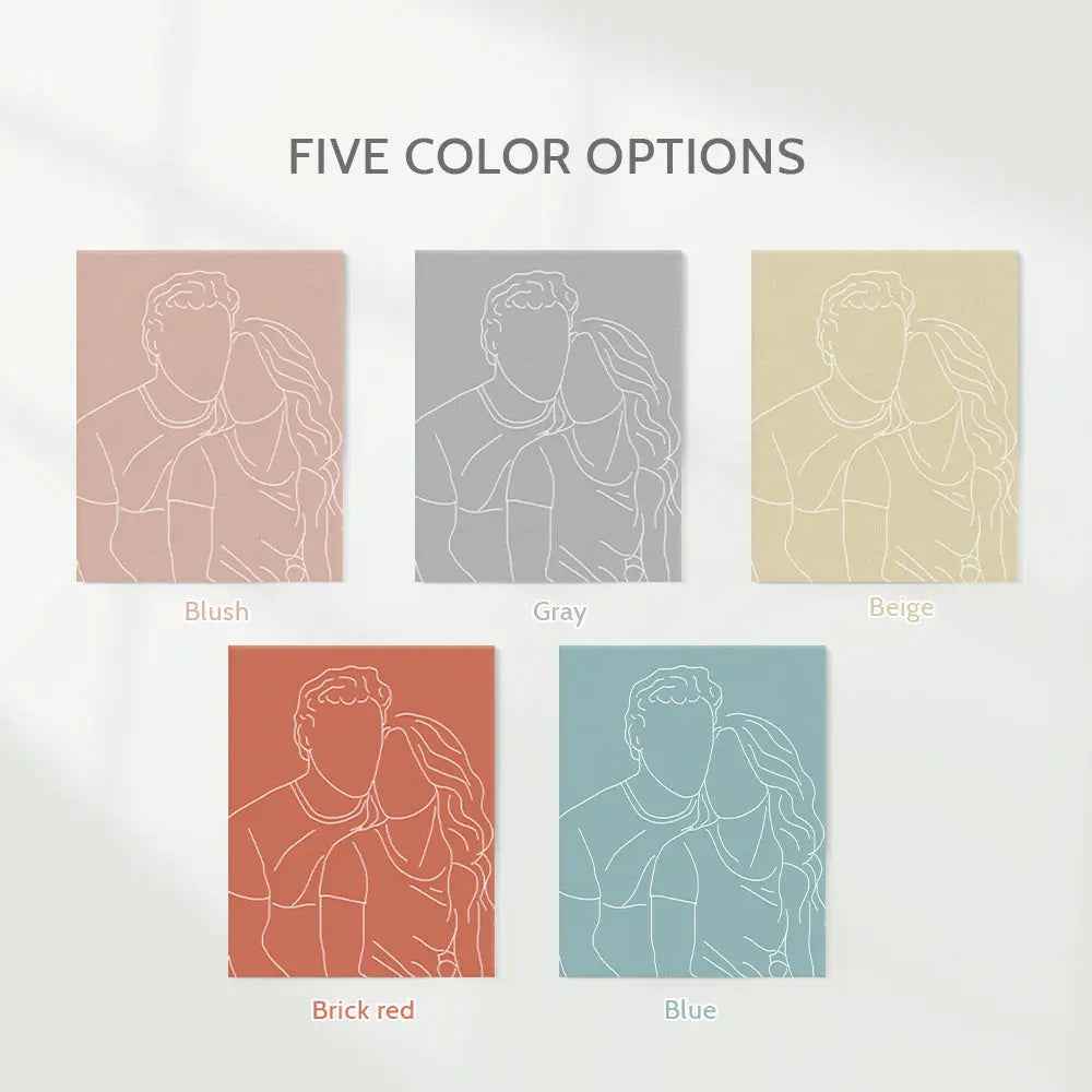 Custom Line Art Photo Portrait Canvas Gifts for Him/Her/Couples/Family, Customised Wall Art, Personalised Gift
