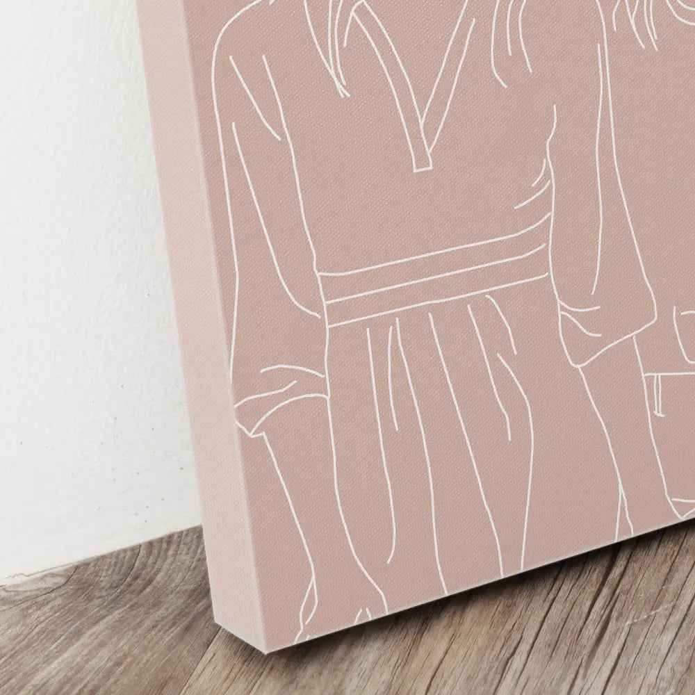 Custom Line Art Photo Portrait Canvas Gifts for Him/Her/Couples/Family, Customised Wall Art, Personalised Gift