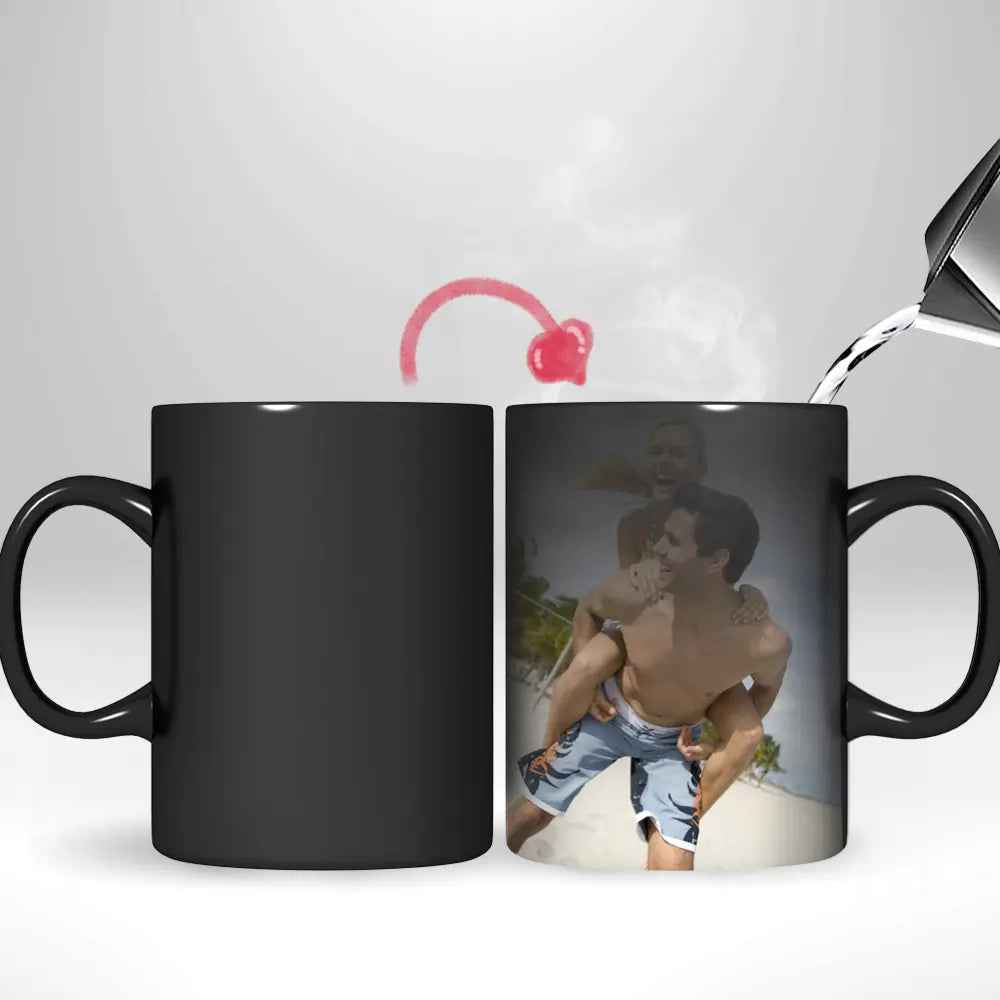 Custom Magic Photo Mug - Personalised Colour Changing Coffee Mug - Customised Photo Gift