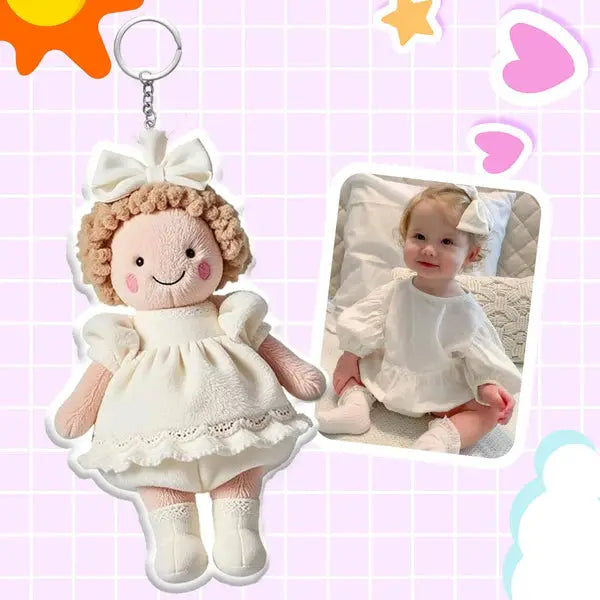 Custom Mini Me Plush Keychain, Personalised Plush Doll Keychain, Custom Photo Keychain Gift, Soft Keychain Charm, Pet Keychain, Mini Me Keepsake, Unique Gift For Couples, Kids Photo Plush Keychain, Quirky Gifts, Custom Bag Charm, Mini Me Plush Keyring, Kids Photo Plush Keyring