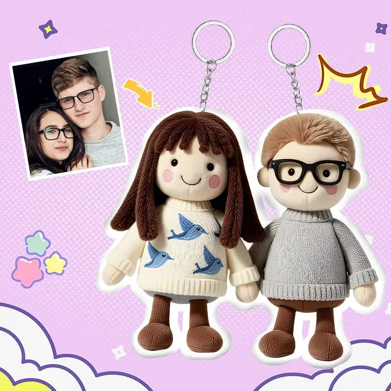 Custom Mini Me Plush Keychain, Personalised Plush Doll Keychain, Custom Photo Keychain Gift, Soft Keychain Charm, Pet Keychain, Mini Me Keepsake, Unique Gift For Couples, Kids Photo Plush Keychain, Quirky Gifts, Custom Bag Charm, Mini Me Plush Keyring, Kids Photo Plush Keyring