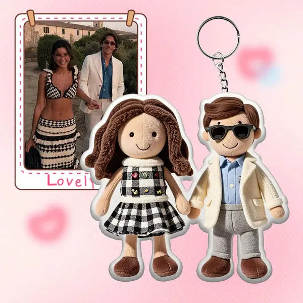 Custom Mini Me Plush Keychain, Personalised Plush Doll Keychain, Custom Photo Keychain Gift, Soft Keychain Charm, Pet Keychain, Mini Me Keepsake, Unique Gift For Couples, Kids Photo Plush Keychain, Quirky Gifts, Custom Bag Charm, Mini Me Plush Keyring, Kids Photo Plush Keyring