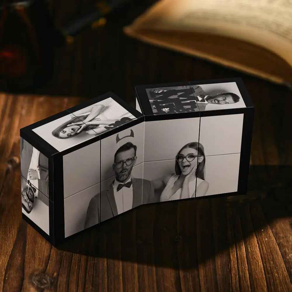 Custom Multi Photo Magic Cube - Personalised Black Filter Cube Gift