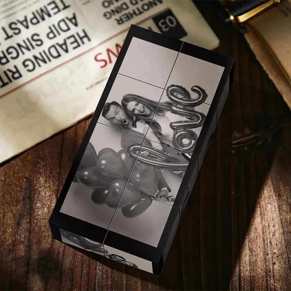 Custom Multi Photo Magic Cube - Personalised Black Filter Cube Gift