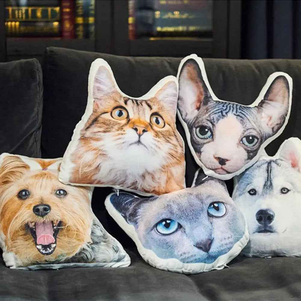 Custom Picture Pillow - Personalised Cat/Dog/Face Shaped Home Decor - Unique Gifts