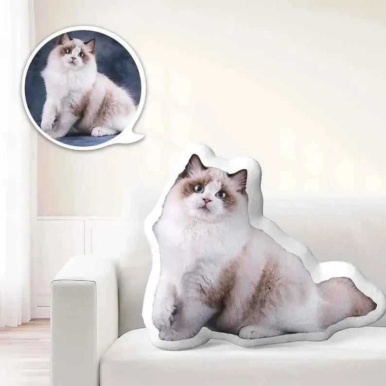 Custom Picture Pillow - Personalised Cat/Dog/Face Shaped Home Decor - Unique Gifts