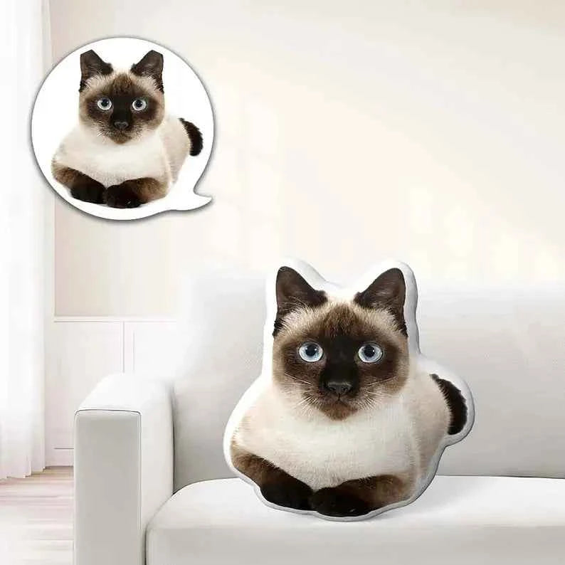 Custom Picture Pillow - Personalised Cat/Dog/Face Shaped Home Decor - Unique Gifts