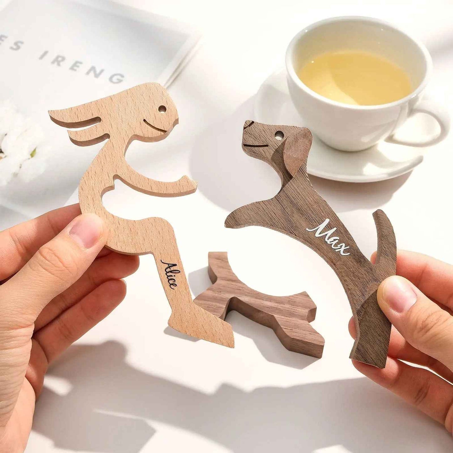 Custom Wooden Pet Name Blocks - Personalised Table Decor Gift for Pet Lovers