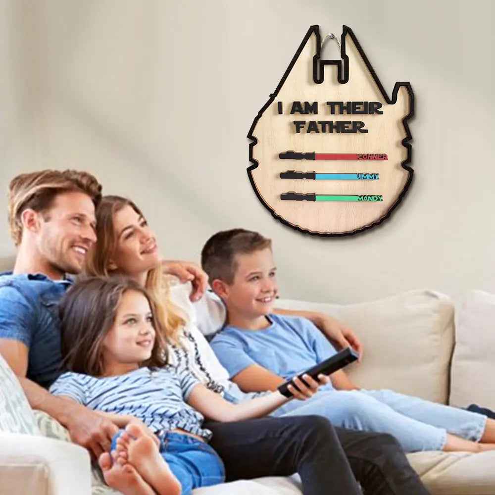 Custom 'I Am Their Father' Lightsaber Plaque - Personalised Wooden Sign - Customised Gifts