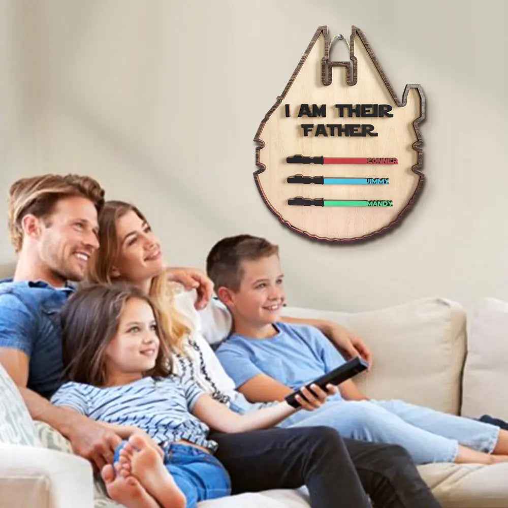 Custom 'I Am Their Father' Lightsaber Plaque - Personalised Wooden Sign - Customised Gifts