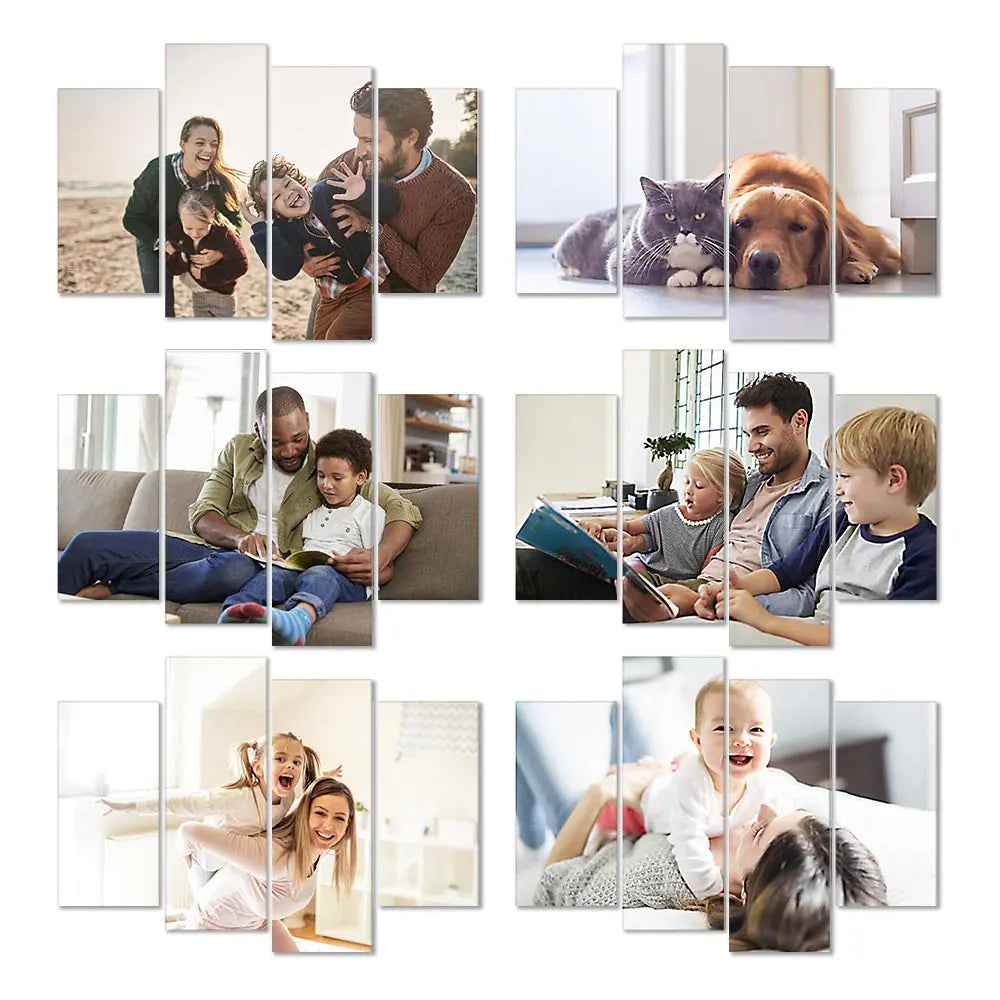 Customised 4 Piece Photo Oil Painting Canvas Art Wall Decor Frameless Personalised Art