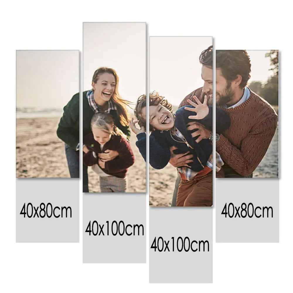 Customised 4 Piece Photo Oil Painting Canvas Art Wall Decor Frameless Personalised Art