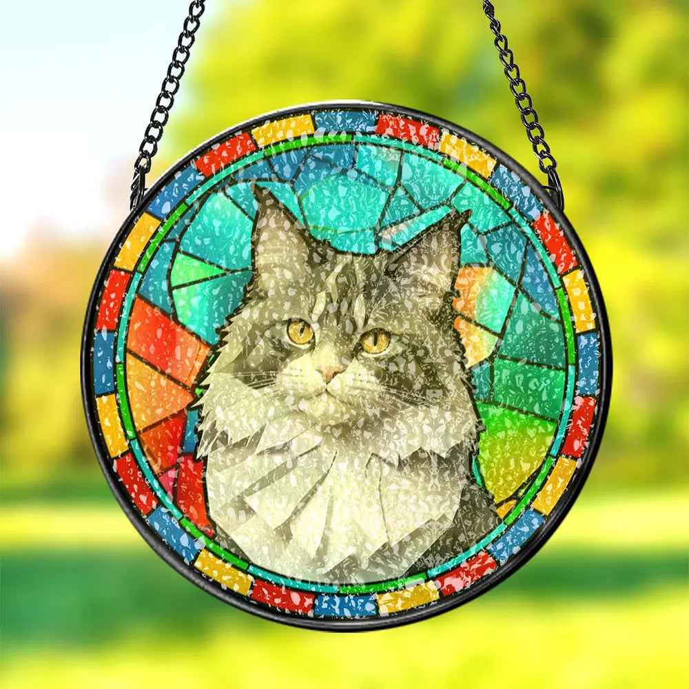 Customised Pet Stained Glass Suncatcher Pet Gift - Personalised Stained Glass Sun Catcher