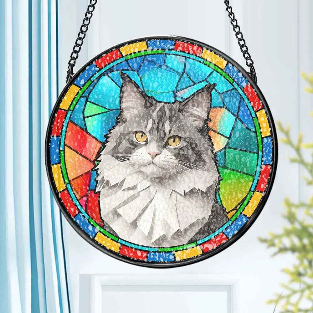 Customised Pet Stained Glass Suncatcher Pet Gift - Personalised Stained Glass Sun Catcher