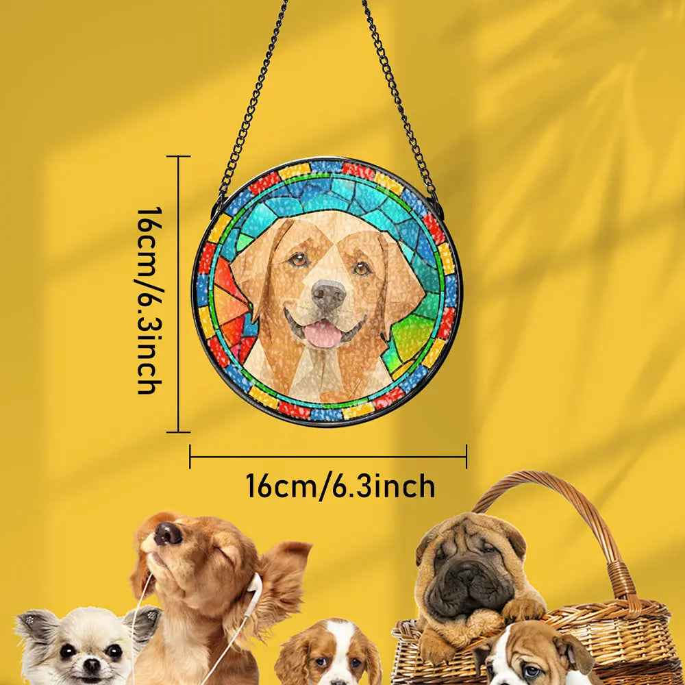 Customised Pet Stained Glass Suncatcher Pet Gift - Personalised Stained Glass Sun Catcher