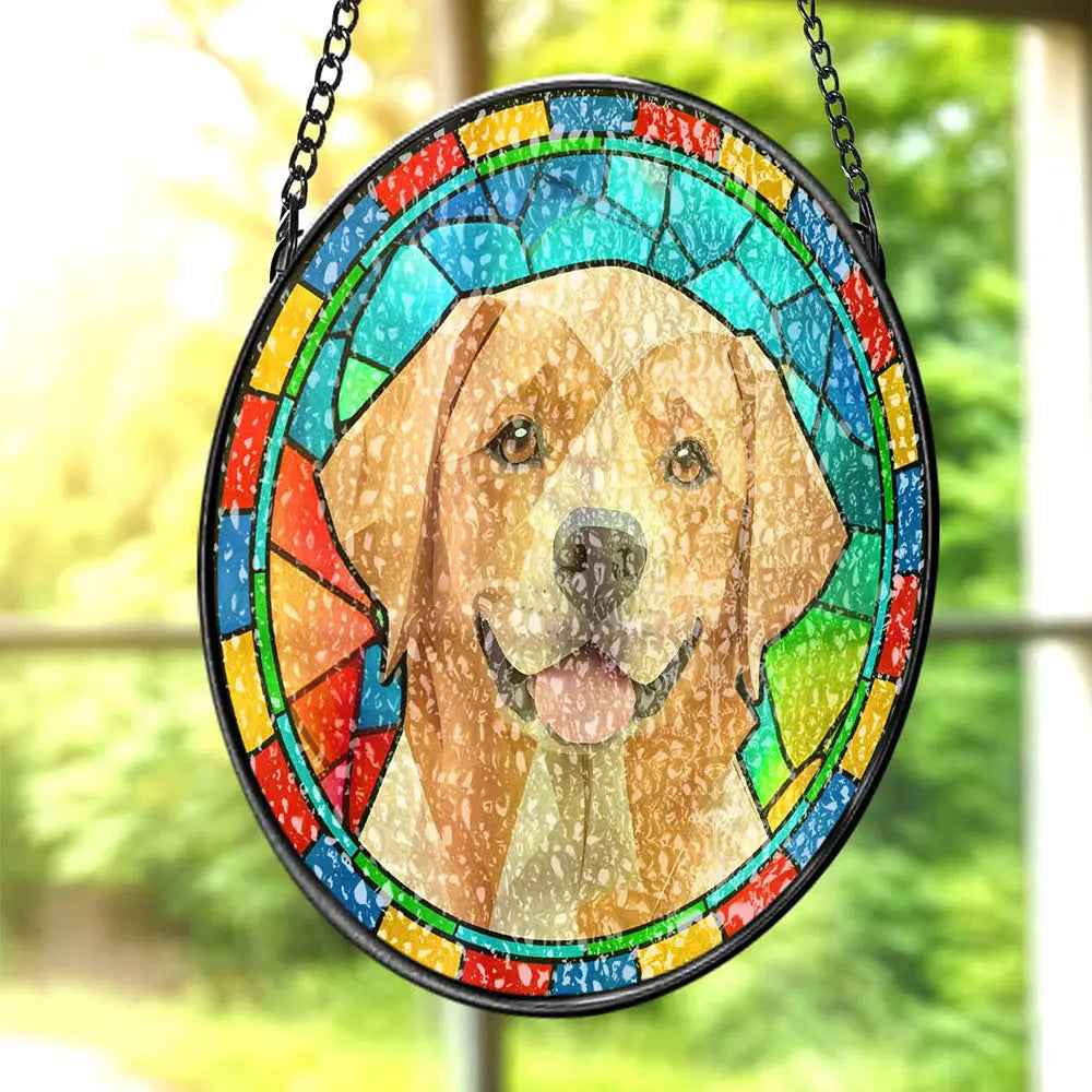 Customised Pet Stained Glass Suncatcher Pet Gift - Personalised Stained Glass Sun Catcher