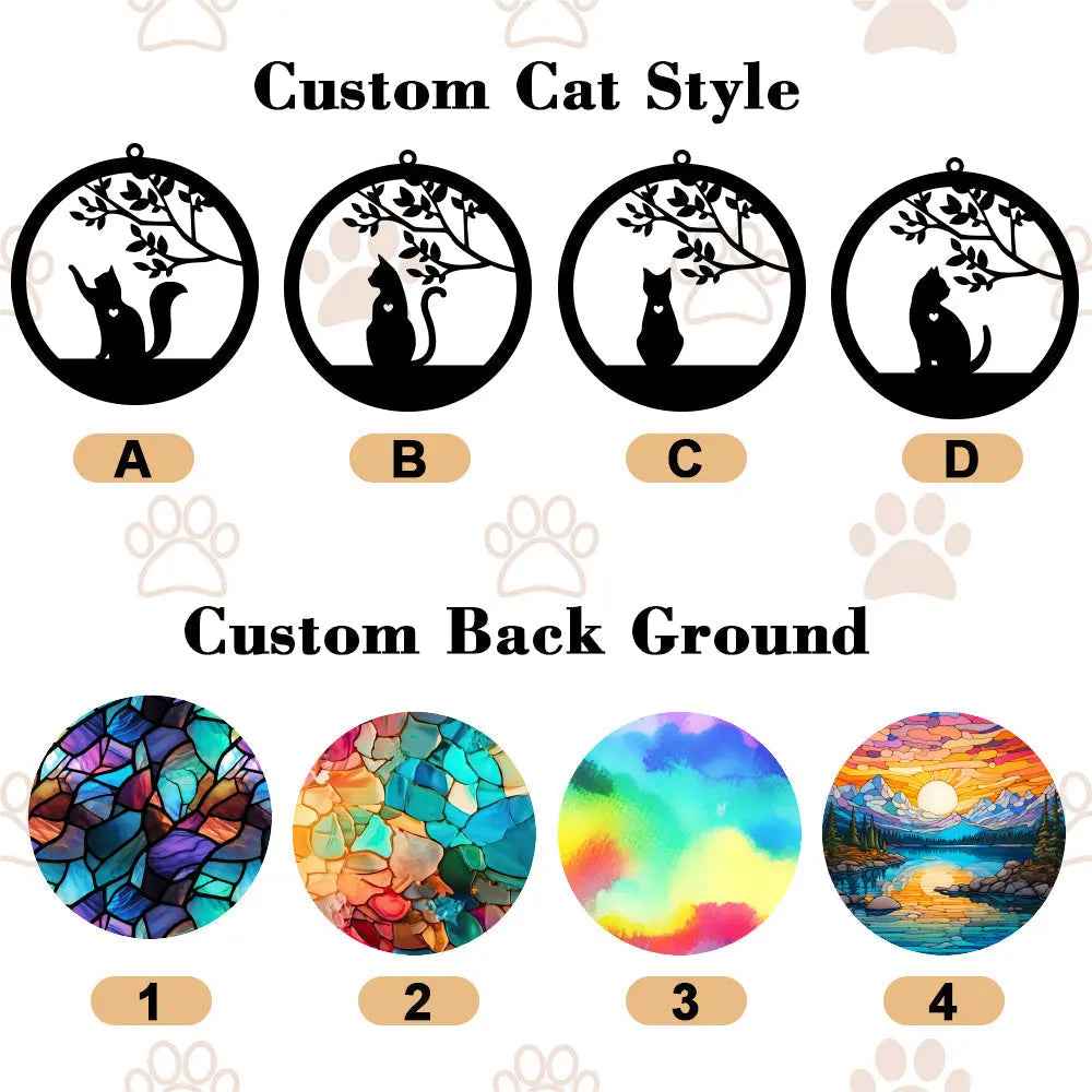 Personalised Cat Memorial Suncatcher - Pet Loss Sympathy Ornament