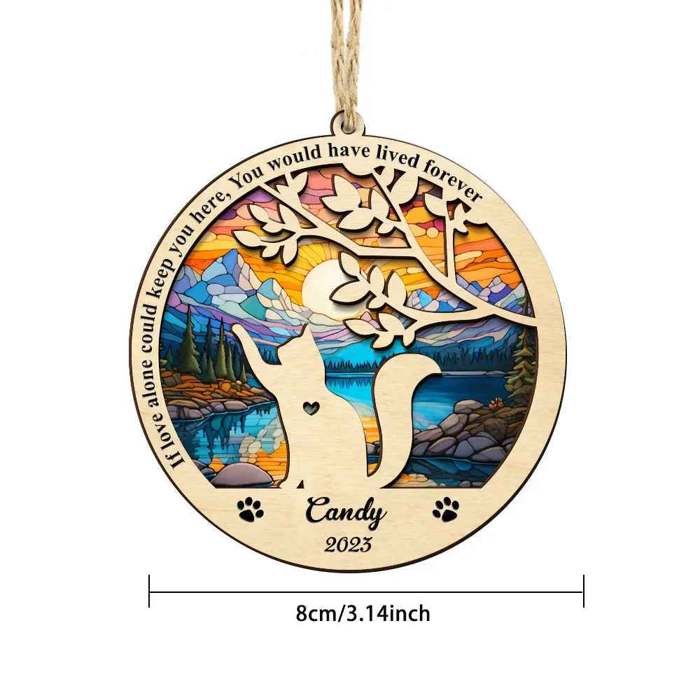 Personalised Cat Memorial Suncatcher - Pet Loss Sympathy Ornament