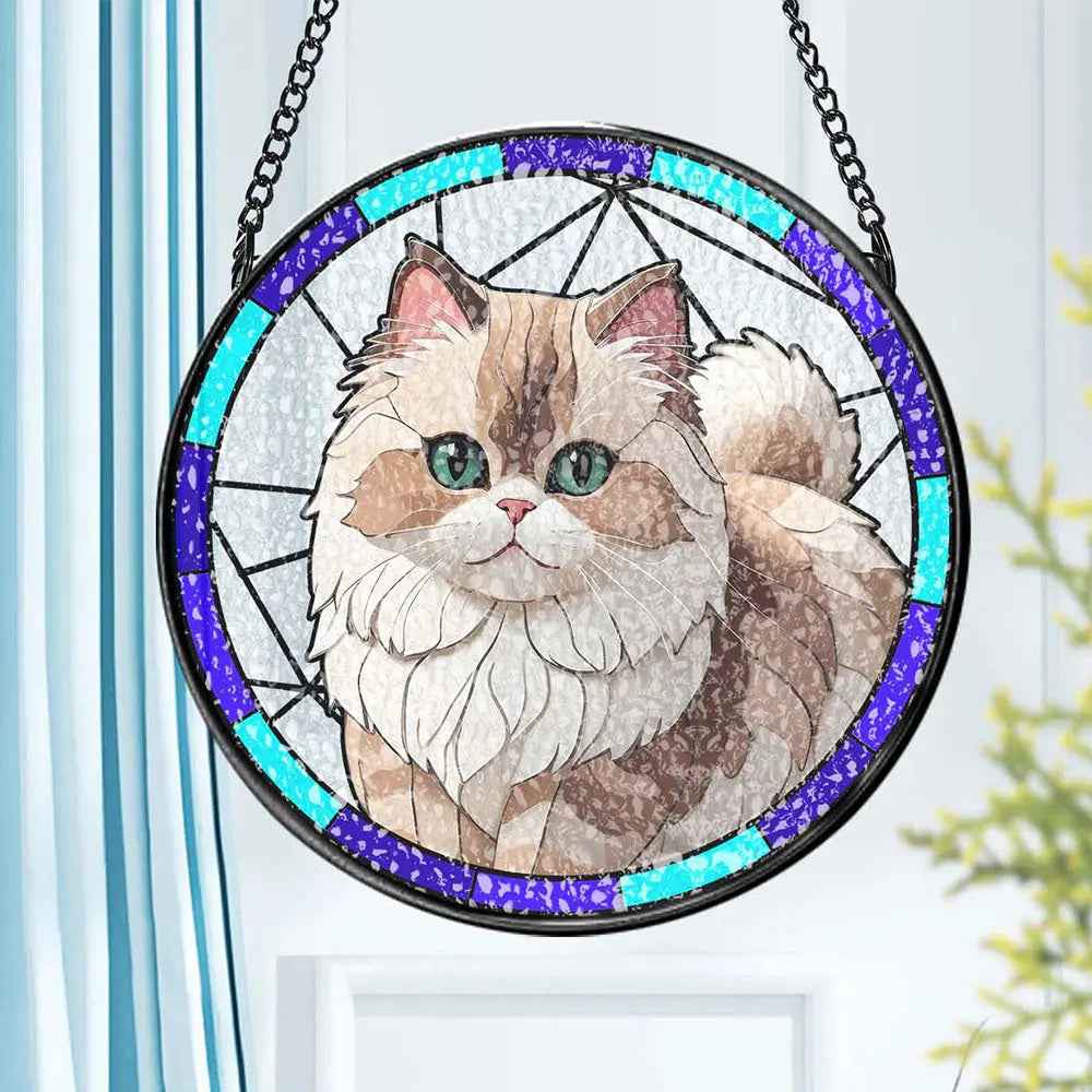 Personalised Pet Portrait Suncatcher - Stained Glass Memorial Gift for Pet Lovers