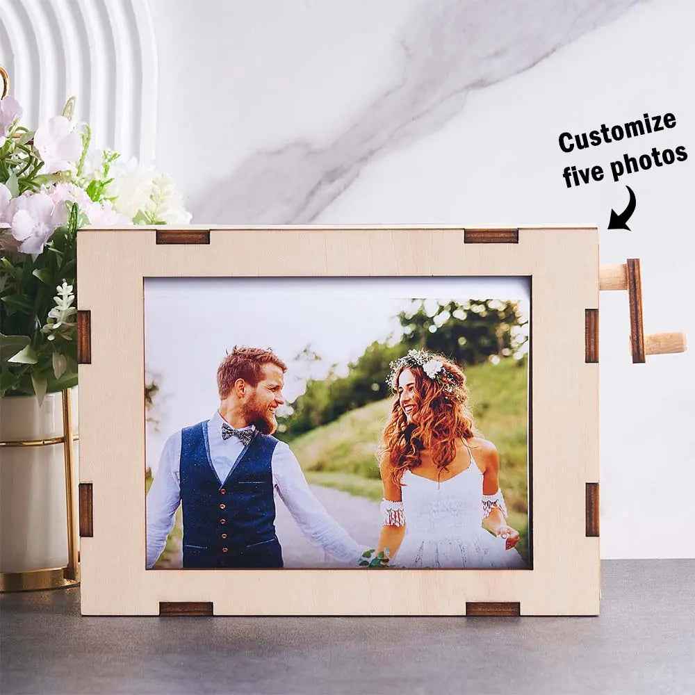 Unique Rolling Photo Frame - Personalised Wooden Decor for Special Occasions
