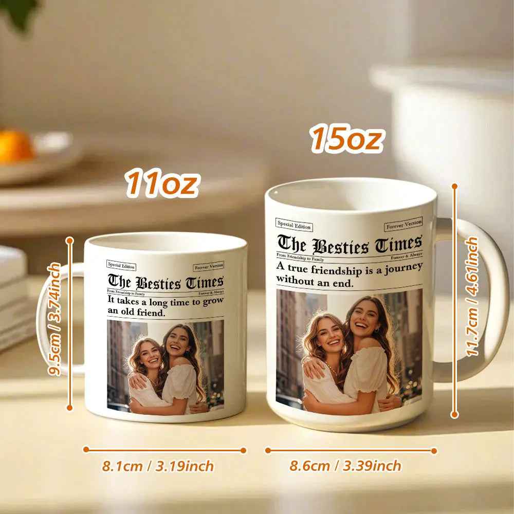 Custom Besties Photo Mug - Perfect Gifts for Friends | Personalised Friendship Mug