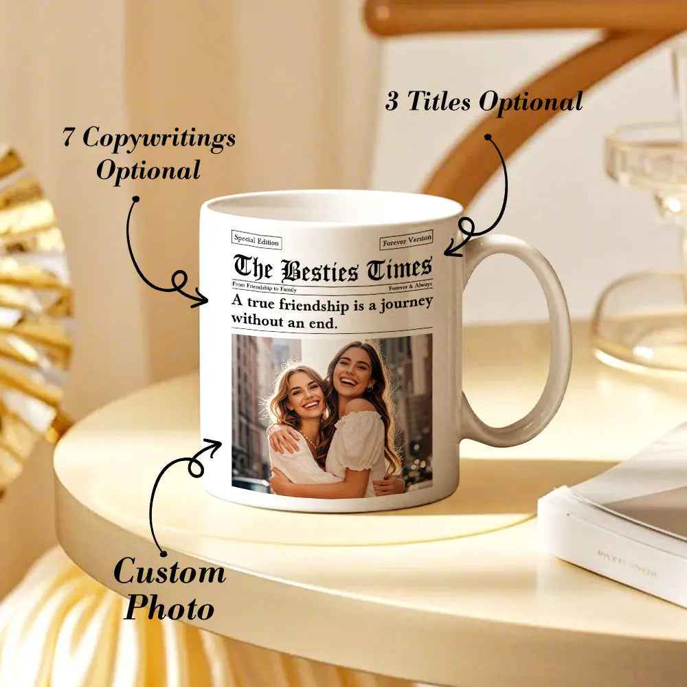 Custom Besties Photo Mug - Perfect Gifts for Friends | Personalised Friendship Mug