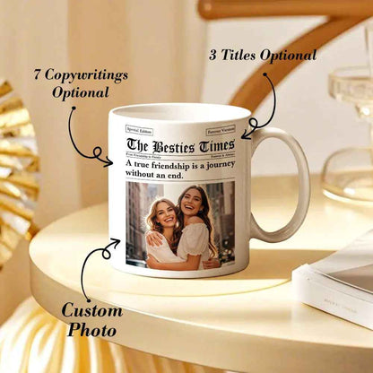 Custom Besties Photo Mug - Perfect Gifts for Friends | Personalised Friendship Mug