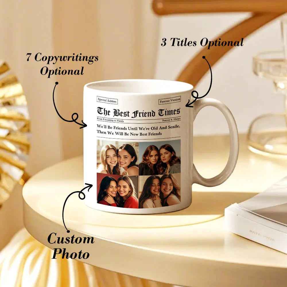 Custom Besties Photo Mug - Perfect Gifts for Friends | Personalised Friendship Mug