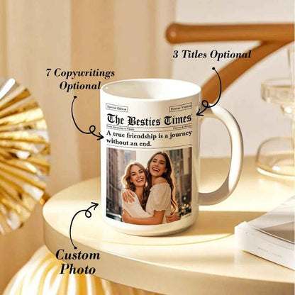 Custom Besties Photo Mug - Perfect Gifts for Friends | Personalised Friendship Mug