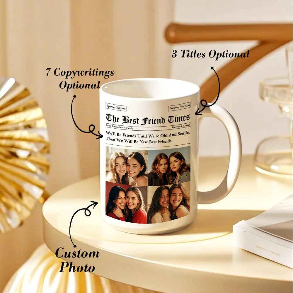 Custom Besties Photo Mug - Perfect Gifts for Friends | Personalised Friendship Mug