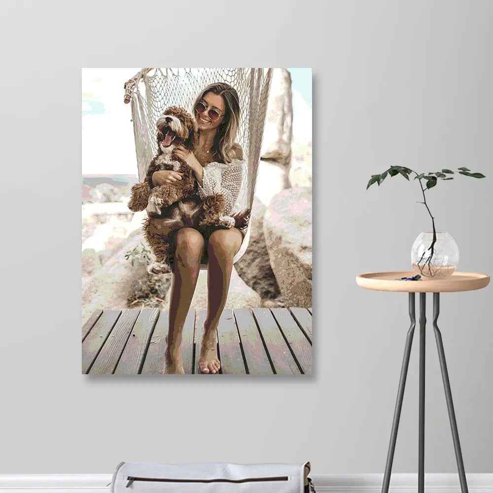 Custom Canvas Digital DIY Oil Painting Photo Paint By Numbers 30*40CM Customised Canvas Art