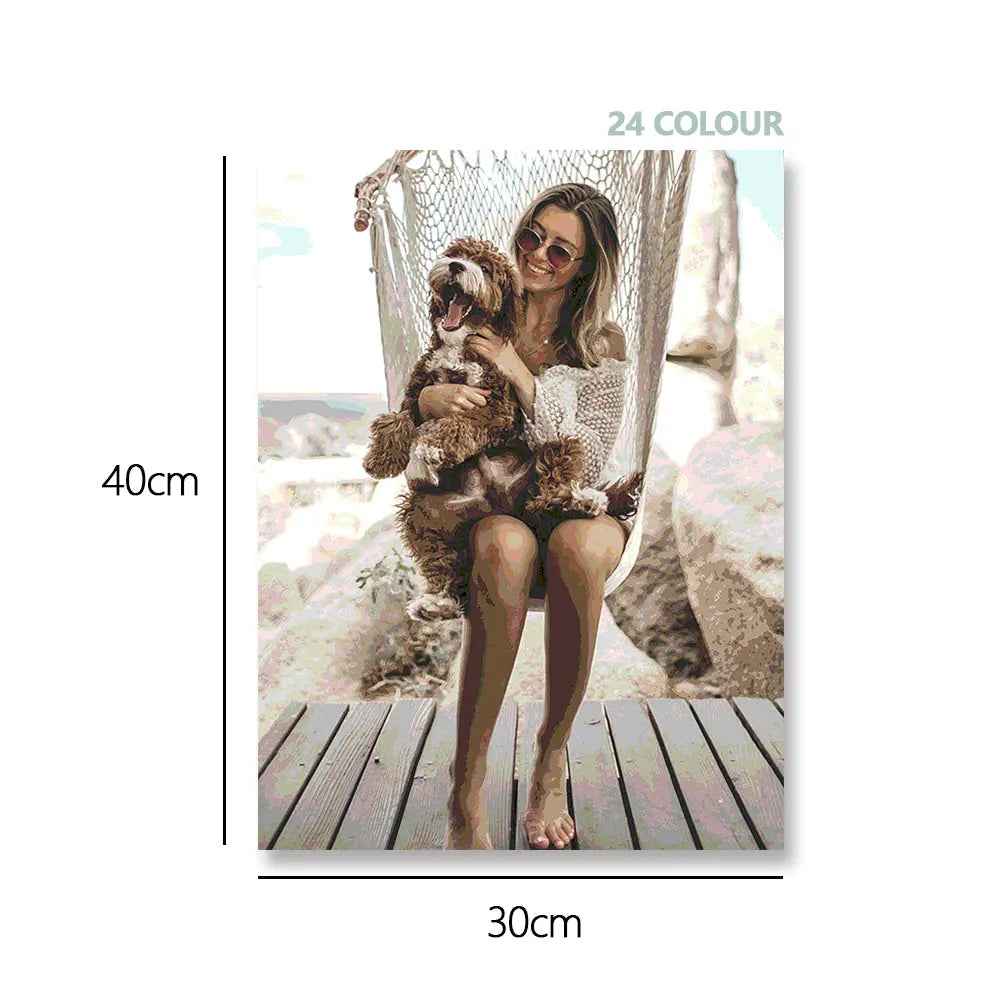 Custom Canvas Digital DIY Oil Painting Photo Paint By Numbers 30*40CM Customised Canvas Art