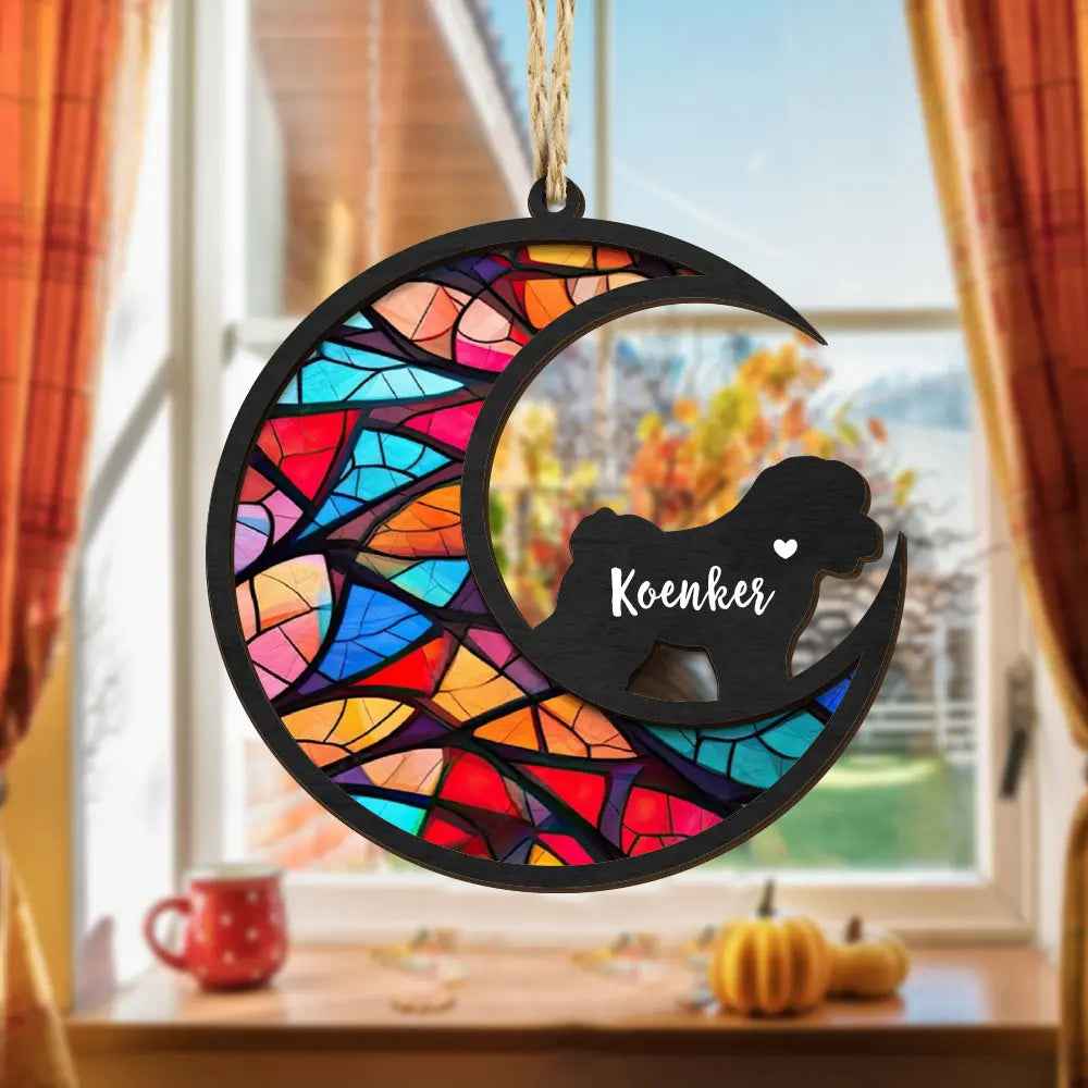 Custom Dog Memorial Ornament - Customised Pet Sun Catcher Gift - Personalised Pet Loss Sympathy Gift